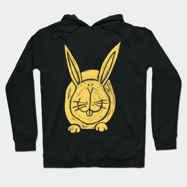 Rabbit, A Big, Fat, Yellow Rabbit! Hoodie by krisevansart